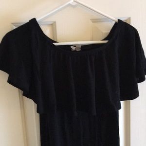 Off the shoulder black maternity dress